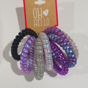 Oh Hello Haircare set of 8 Colorful Spiral Hair Ties Women's Fashion Accessories